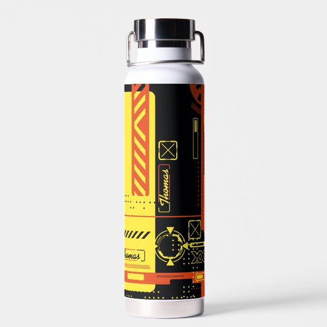 Bouteille D'eau Abstrait cyberpunk élégant arrière - plan (Arrière)