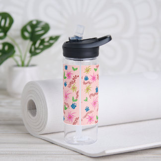 Bouteille D'eau Abstrait Floral Mandala Motif Design rouge