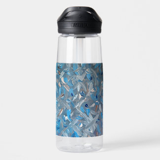 Bouteille d'eau Abstraite bleu poussiéreux