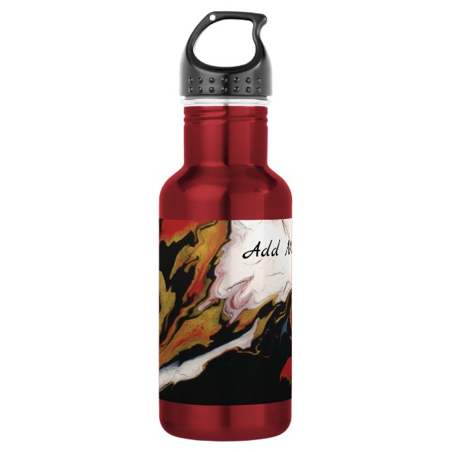 Bouteille d'eau Abstraite rouge Noir (Devant)