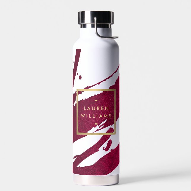 Bouteille D'eau Abstraite rubis rouge brosse (Gauche)