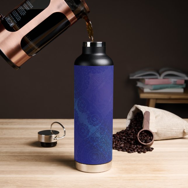 Bouteille D'eau Acceptation | Médaillons de violet violet bleu Ind (Café)