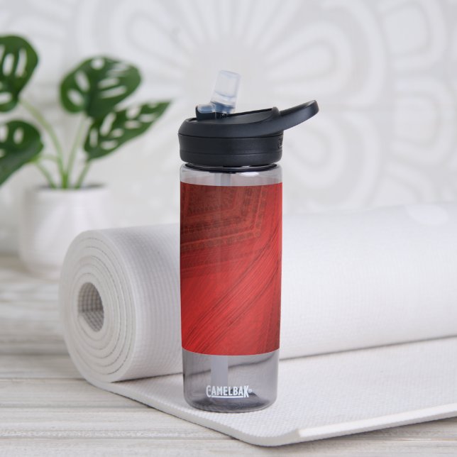 Bouteille D'eau Acceptation | Motif de Boho Eclectique Rouge (Yoga)