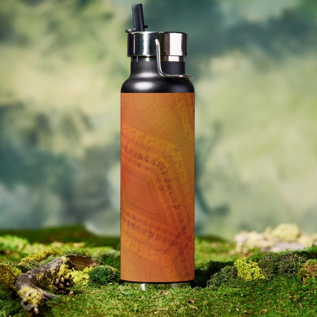 Bouteille D'eau Acceptation | Motif de Shibori rouge orange jaune (Couvercle)