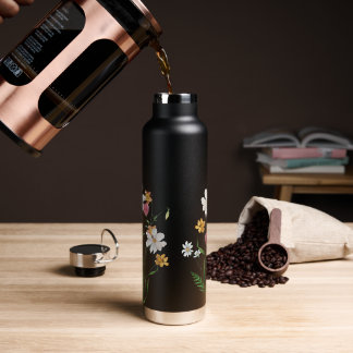 Bouteille D'eau Acier inoxydable à fleurs sauvages personnalisé