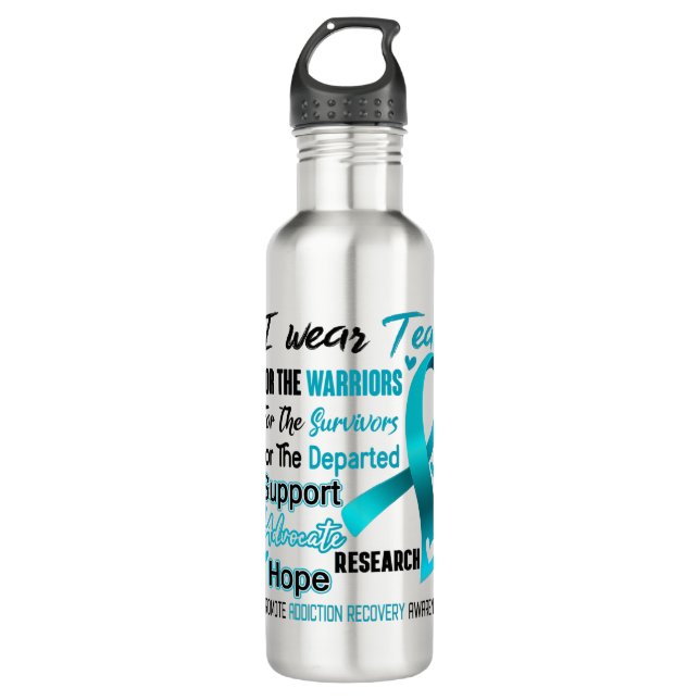 Bouteille D'eau Addiction Recovery Awareness Month Ribbon Gifts (Devant)