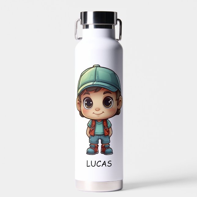 Bouteille D'eau Adorable Camper Enfant Personnaliser (Avant)