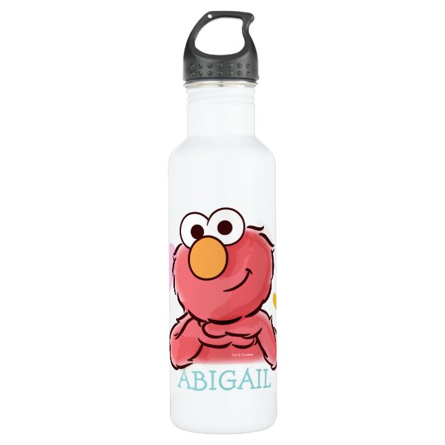 Bouteille D'eau Adorable Elmo | Ajoutez Votre Nom (Devant)