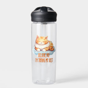Bouteille D'eau Adorable Tabby Orange Chat - Je tente mon meilleur