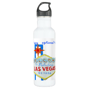 Bouteille D'eau Affiche de bienvenue de Las Vegas sur le blanc