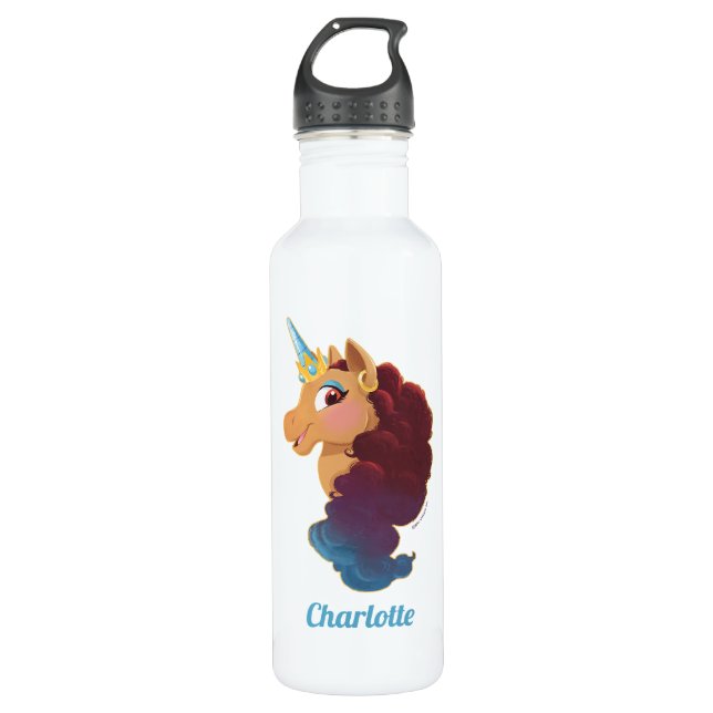 Bouteille D'eau Afro Unicorn | Divine la licorne (Devant)