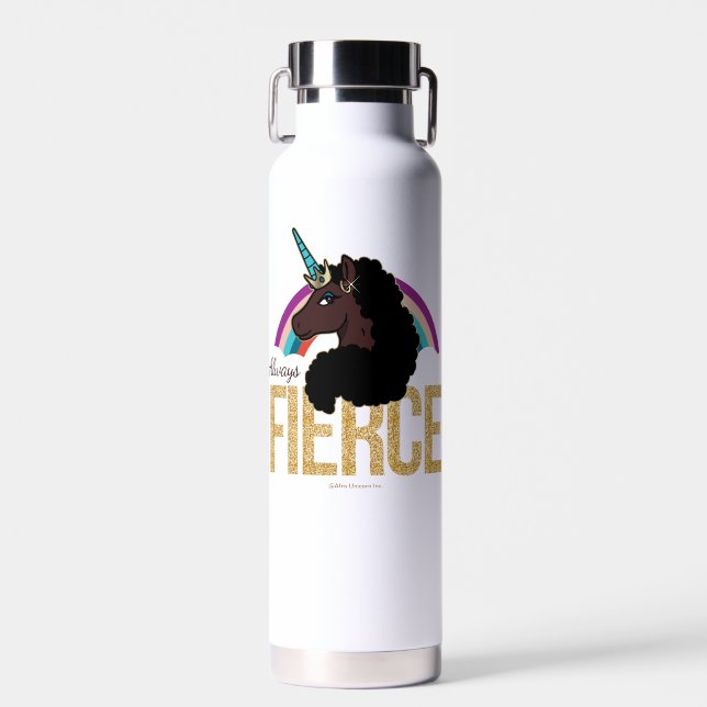 Bouteille D'eau Afro Unicorn | Magique - Toujours fière (Avant)