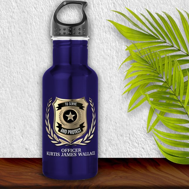 Bouteille D'eau Agent de police Bouclier personnalisé (Créateur téléchargé)