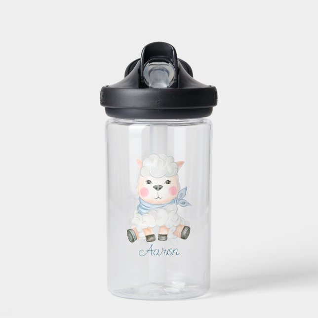 Bouteille D'eau Agneau de dessin animé pour bébé personnalisé (Avant)