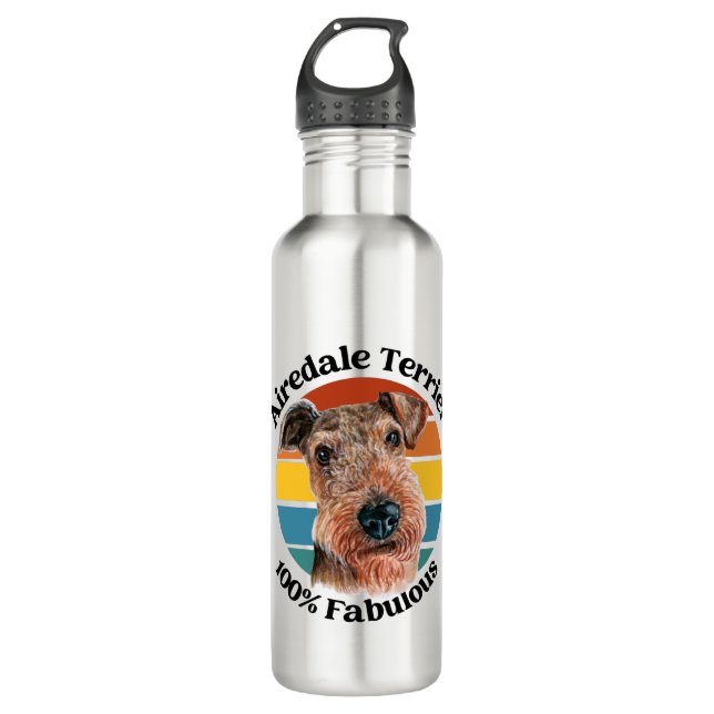 Bouteille D'eau Airedale Terrier citation drôle (Devant)