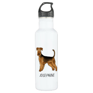 Bouteille D'eau Airedale Terrier Cute Dessin Chien Et Nom Personna