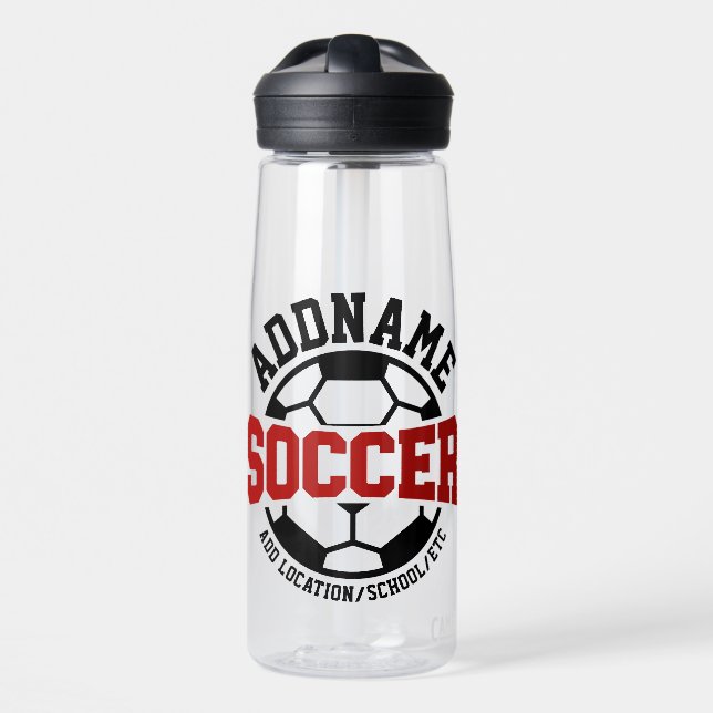 Bouteille D'eau AJOUT PERSONNALISÉ NOM Joueur de football Cravate- (Avant)