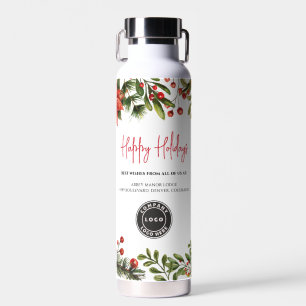 Bouteille D'eau Ajouter le logo d'entreprise et l'adresse Noël