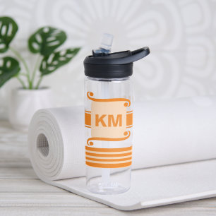 Bouteille D'eau Ajouter les initiales orange foncé et pâle avec ra