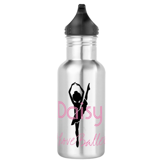 Bouteille D'eau Ajoutez votre silhouette de ballet d'amour du nom (Droite)