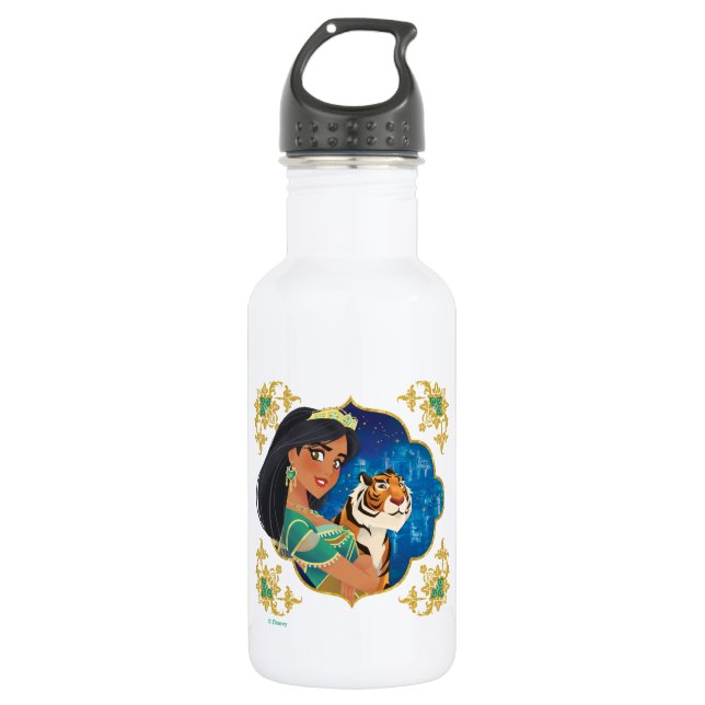Bouteille D'eau Aladin| Graphisme Bijoux De Jasmin Et De Raja (Devant)