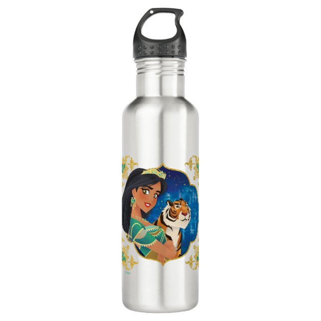 Bouteille D'eau Aladin| Graphisme Bijoux De Jasmin Et De Raja (Devant)