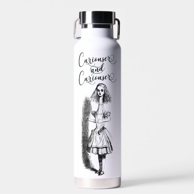 Bouteille D'eau Alice au pays des merveilles Curiouser et Curiouse (Avant)