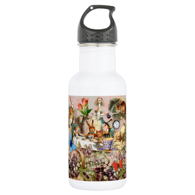 Bouteille D'eau Alice au pays des merveilles Tea Party Art (Devant)