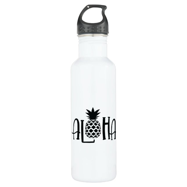 Bouteille D'eau Aloha Avec Un Ananas (Devant)