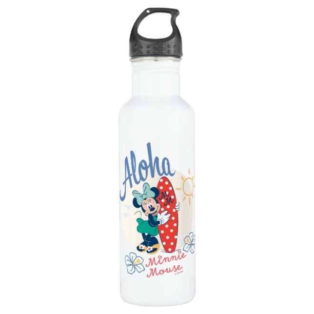 Bouteille D'eau Aloha Minnie Mouse Surf Style (Devant)