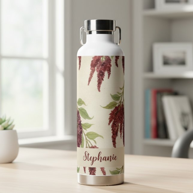 Bouteille D'eau Amaranthus Flower Pattern Water Bottle (Amaranthus floral water bottle)