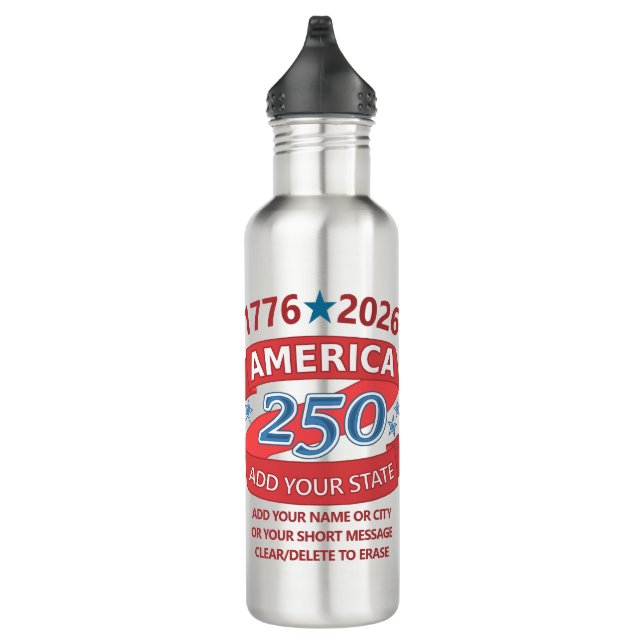 Bouteille D'eau America 250 Add State 1776 2026 Cool Personalized (Droite)