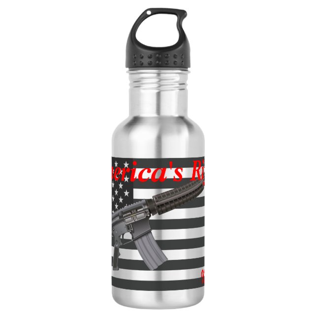 Bouteille D'eau America Favorite Rifle USA Flag AR15 Personnalisé (Devant)