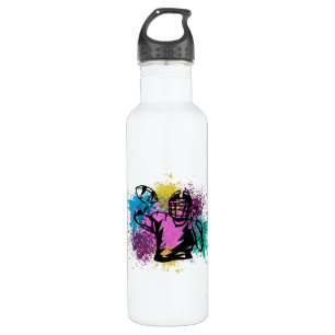 Bouteille D'eau American Football Grungy Couleurs Splashes