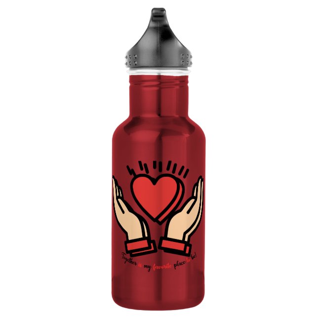 Bouteille D'eau Amour dans la paume : Moments chéris Love Bottle (Droite)