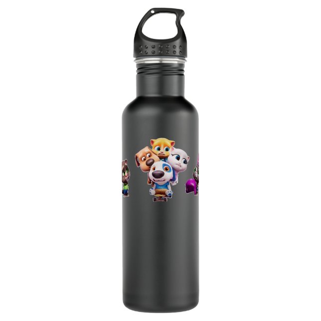 Bouteille D'eau Amour Homme Drôle Mon Talking Tom Amis Tous Charac (Devant)