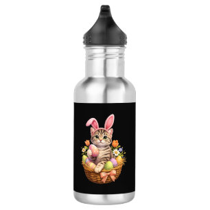 Bouteille D'eau Amoureux de chatons mignons Joyeuses Pâques Chat