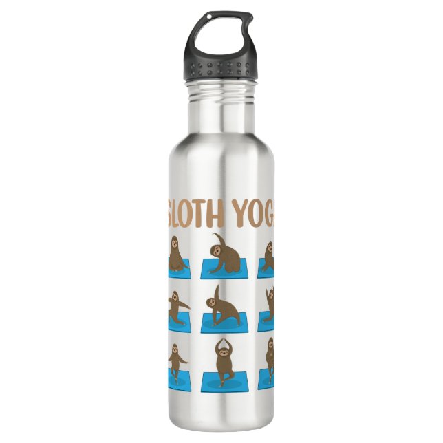 Bouteille D'eau Amoureux de la fleur de Yoga - Amateurs de méditat (Devant)