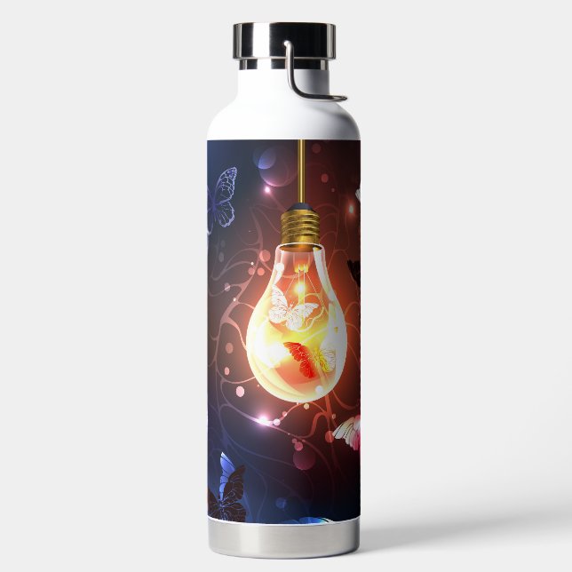 Bouteille D'eau Ampoule lumineuse avec papillons nocturnes (Droite)