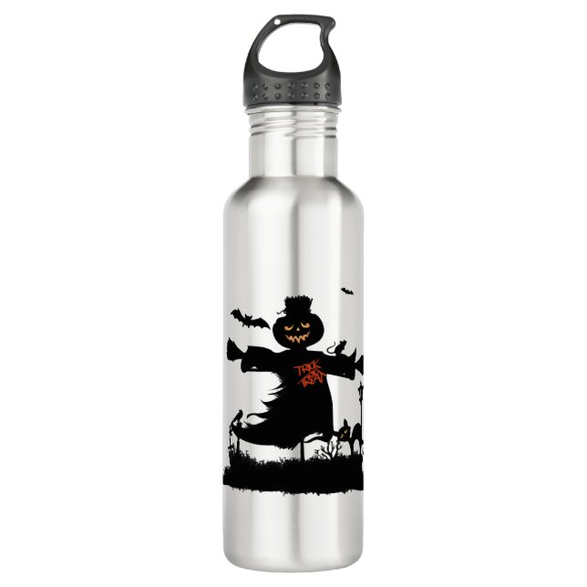 Bouteille D'eau Amusant design d'halloween avec épouvantail (Devant)