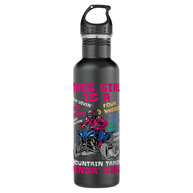 Bouteille D'eau Amusant VTT quad équitation Girl All Terrain Quatr (Devant)