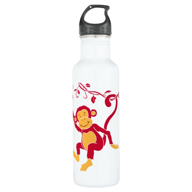 Bouteille D'eau Amusants singes rouges enfants personnalisés (Devant)