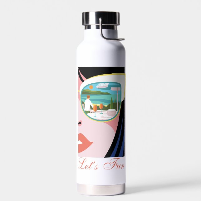 Bouteille D'eau Amusons-nous - Le Lotus Blanc (Gauche)