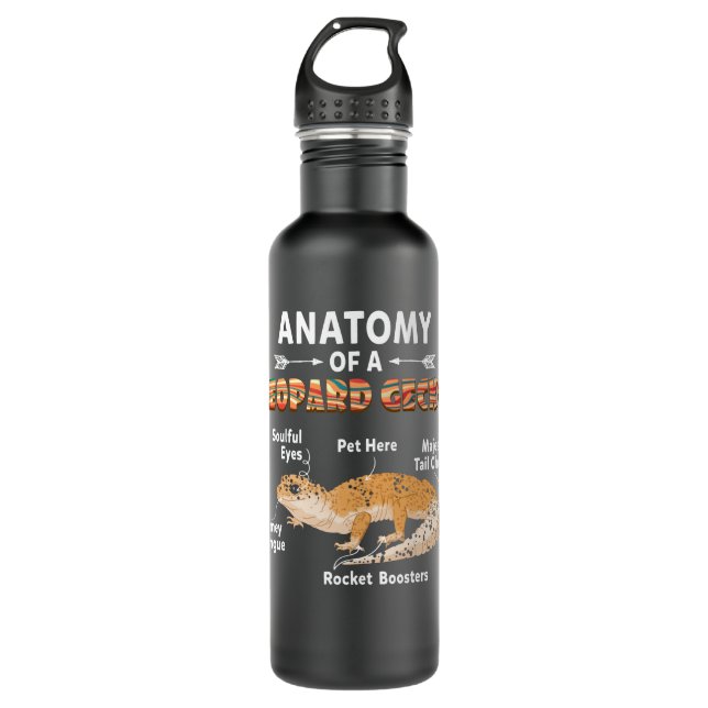 Bouteille D'eau Anatomie D'Un Gecko Léopard (Devant)