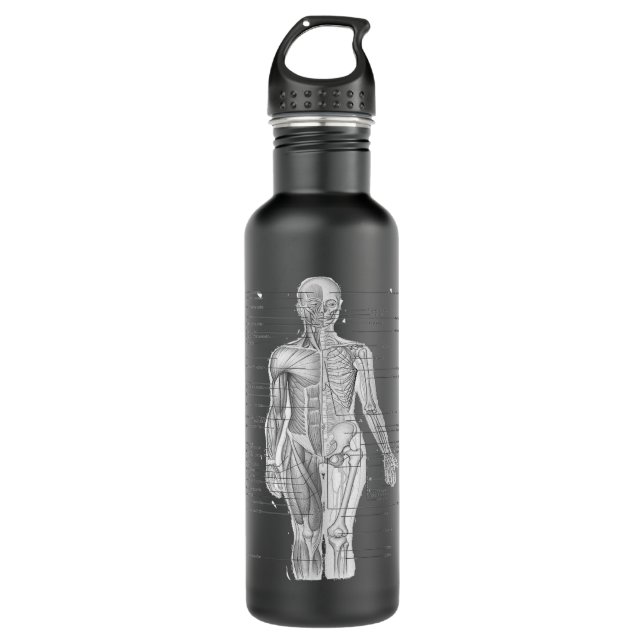 Bouteille D'eau Anatomie musculaire humaine Design Idée cadeau (Devant)