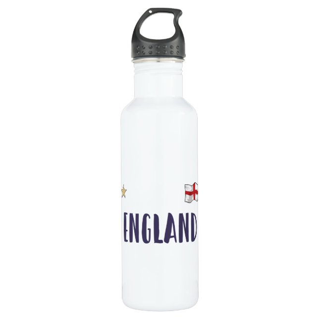 Bouteille D'eau Angleterre Fan Shirt Anglais Drapeau (Devant)