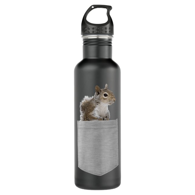 Bouteille D'eau Animal dans votre poche Écureuil gris américain (Devant)