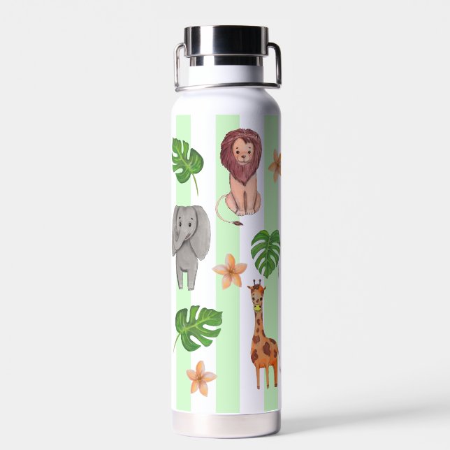 Bouteille D'eau Animaux de la Jungle : Ther Cuivre Vacuum Insu (Arrière)
