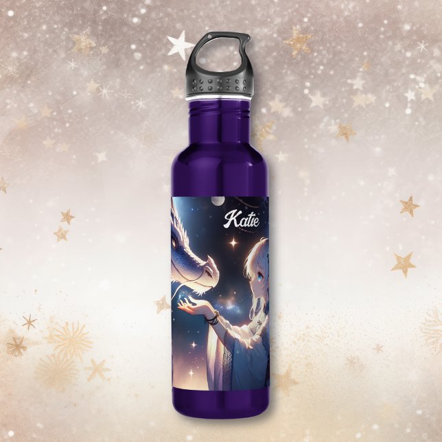 Bouteille D'eau Anime Girl et son Dragon Personnalisé (Créateur téléchargé)