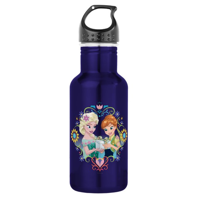 Bouteille D'eau Anna et Elsa| Cadeau pour Soeur (Devant)